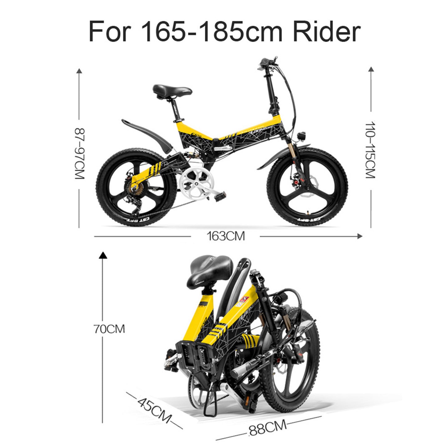 G650: E-bike Mountain Bike Folding (ang.). 48V Lithium Battery Front i Rear Full Suspension