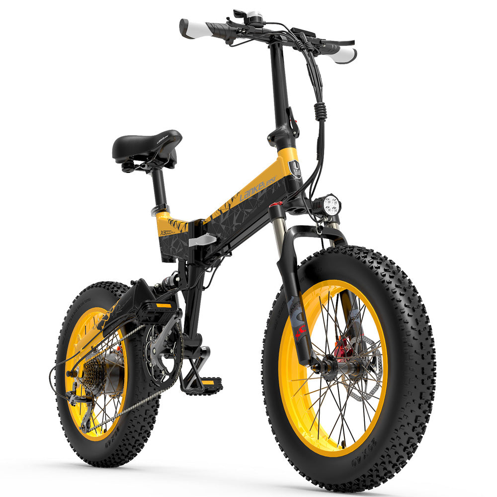 Lankeleisi X3000000 sztuk 1000W Folding E-bike 48V 14,5A/17.5A/1,5A Electric Bike Snow Bike 20 Inch Mountain Bike Front & Rear Full Suspension (ang.)