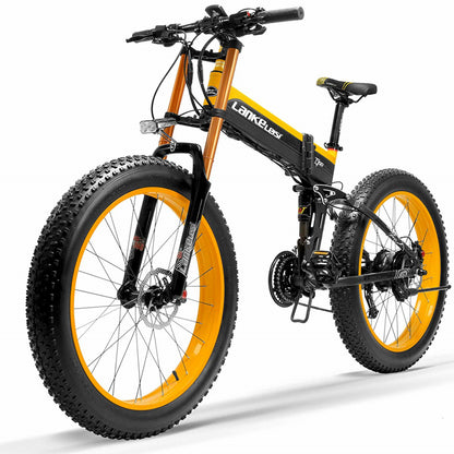 Lankeleisi XT750Plus 1000W Potente bicicleta eléctrica de neumáticos gordos, asistencia de pedal de 5 niveles, batería de litio de gran capacidad de 48V 14.5A / 17.5A, adopta horquilla de descenso con suspensión de doble hombro