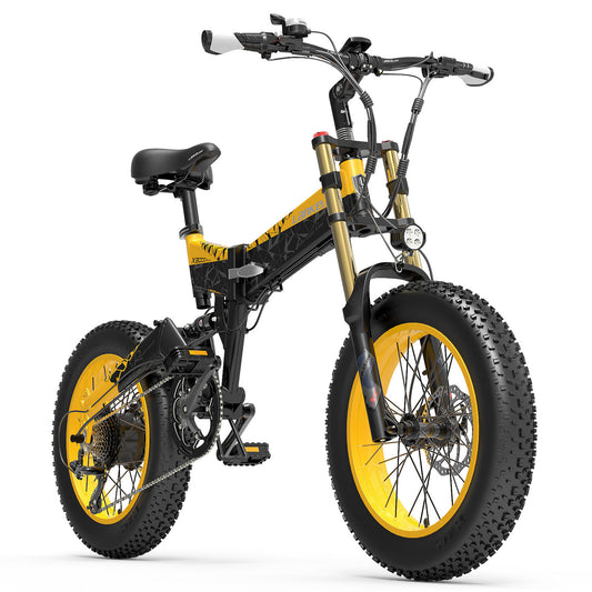 Furcă față Lankeleisi X3000plus Air 20 inch 4.0 Fat Tire Bicicletă de zăpadă, Bicicletă de munte pliabilă, Motor 1000 W, Suspensie completă, Furcă față îmbunătățită